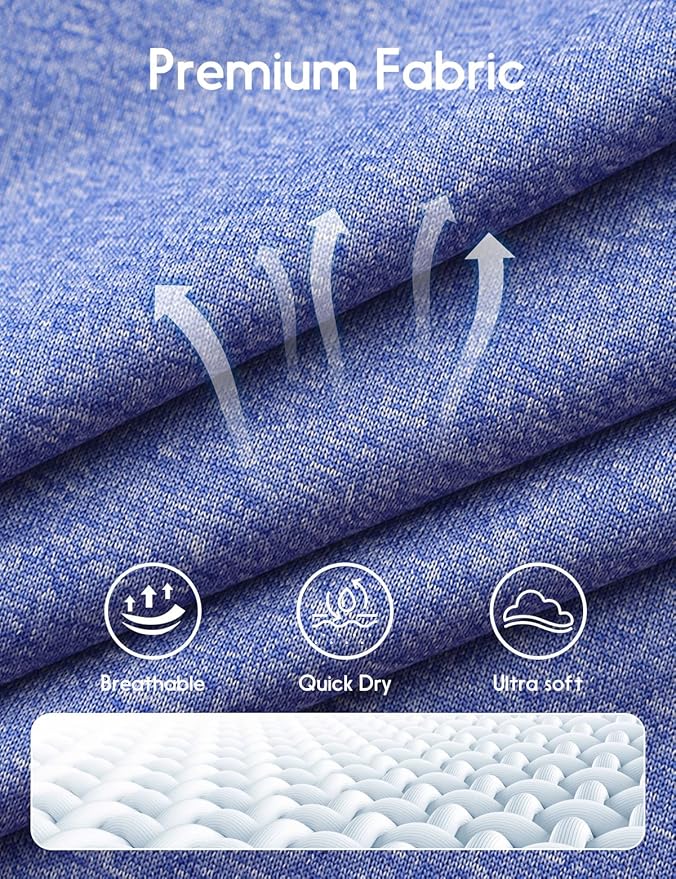 Men's Long Sleeve Moisture Wicking Athletic Shirts, Dry Fit Long Sleeve UV Protection Shirts Men for Workout, Running, Hiking