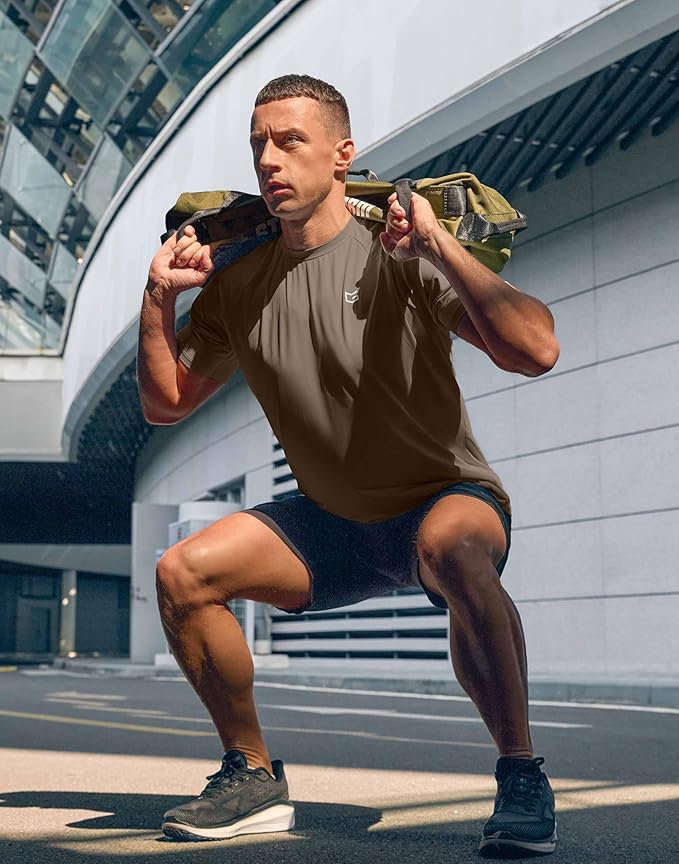 G Gradual Men's Workout Athletic T-Shirts Moisture Wicking Cooling Running Shirts Short Sleeve Performance Tee for Gym Tennis