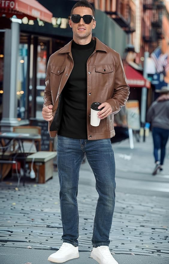 Sailwind Men's Mock Turtleneck Long Sleeve T Shirts Basic Slim Fit Pullover Sweater Thermal Lightweight Tees