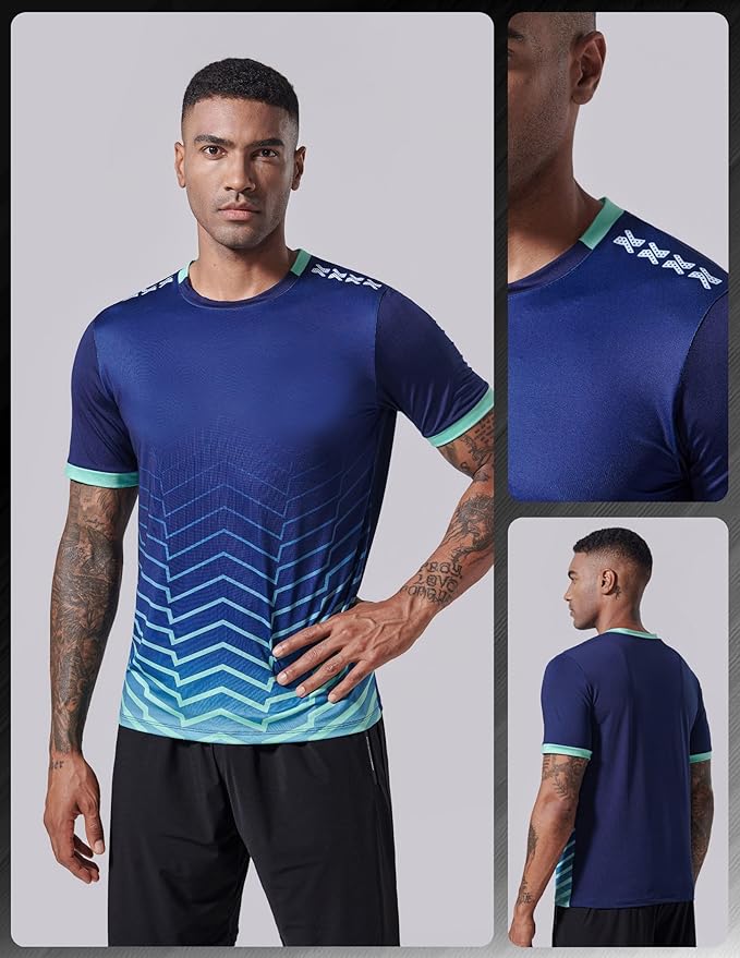 5 Pack Men’s Active Quick Dry Crew Neck T Shirts | Athletic Running Gym Workout Short Sleeve Tee Tops Bulk