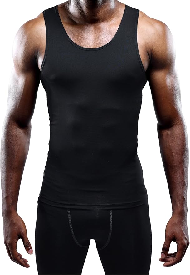 NELEUS Men's 3 Pack Dry Fit Compression Tank Top