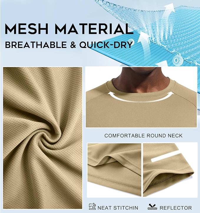 Holure Men's Mesh Quick-Dry Short Sleeve Workout T-Shirt