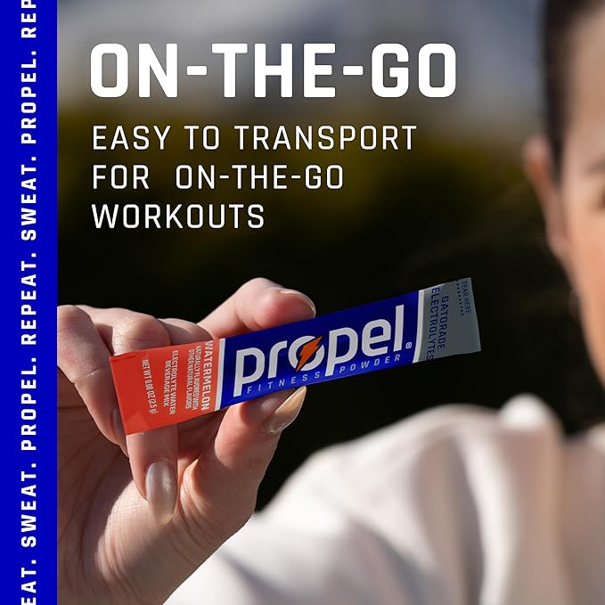 Propel Electrolyte Enhanced Water Drink Mix Powder Packets, Watermelon, Zero Calorie & Zero Sugar Hydration with Electrolytes and Vitamins C & E (120 Packets)