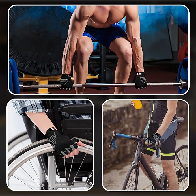 Gym Gloves for Weight Lifting,Workout Gloves with Full Palm Protection–Breathable Fitness Glove for Men & Women,Powerlifting,Pull Ups,Cycling,Gym Training