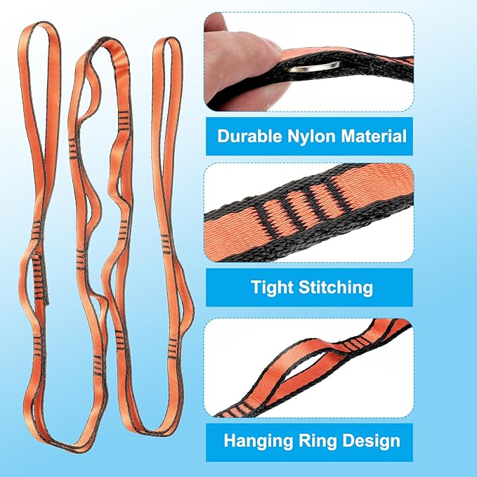 PATIKIL Daisy Chain Straps, Strong Climbing Strap Adjustable Nylon Chain Sling with Loops for Aerial Yoga Hammock Swing
