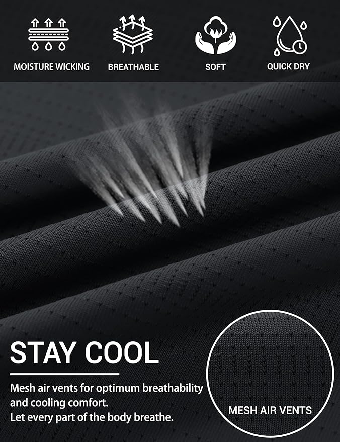 TACVASEN Men's Lightweight Athletic T-Shirts Quick Dry Workout Gym Tops Short Sleeve Running Tee Shirt Performance Activewear