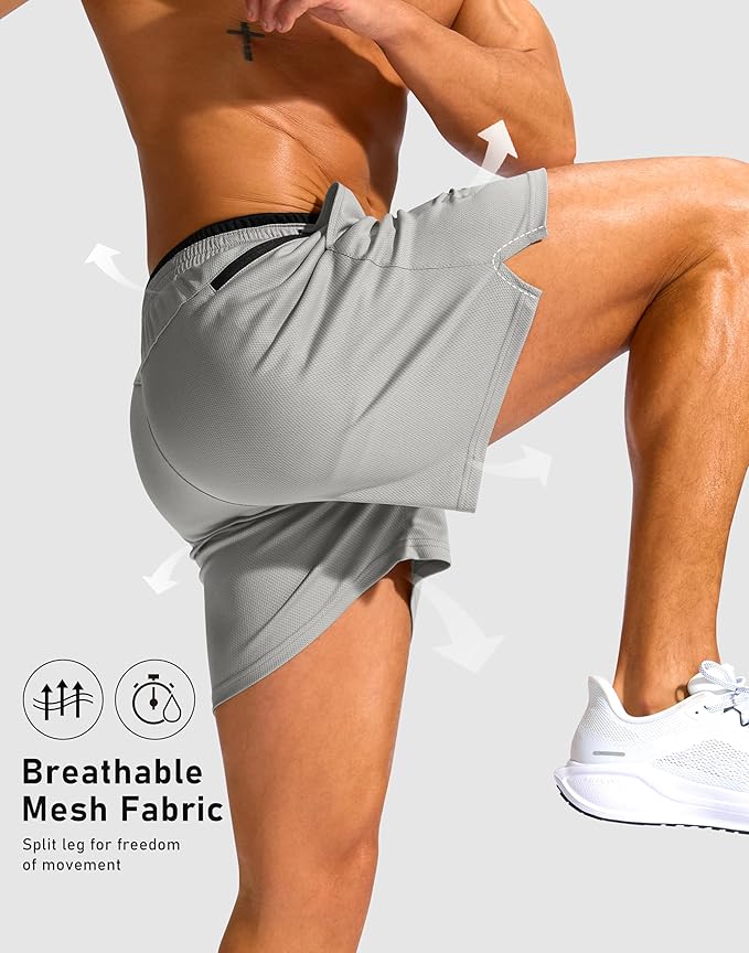 G Gradual Men's Running Athletic Shorts with Zipper Pocket 5"/ 7" Lightweight Quick Dry Gym Workout Shorts for Tennis Active