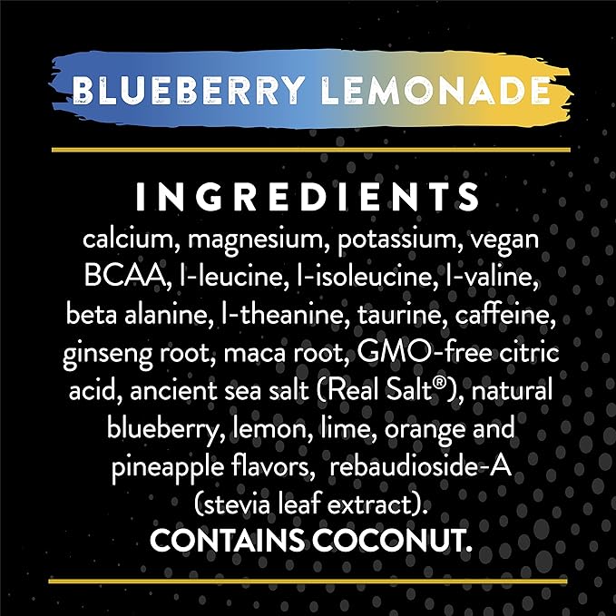 Redmond Re-Lyte Pre-Workout Drink Mix, Sampler Pack, 4 Sticks