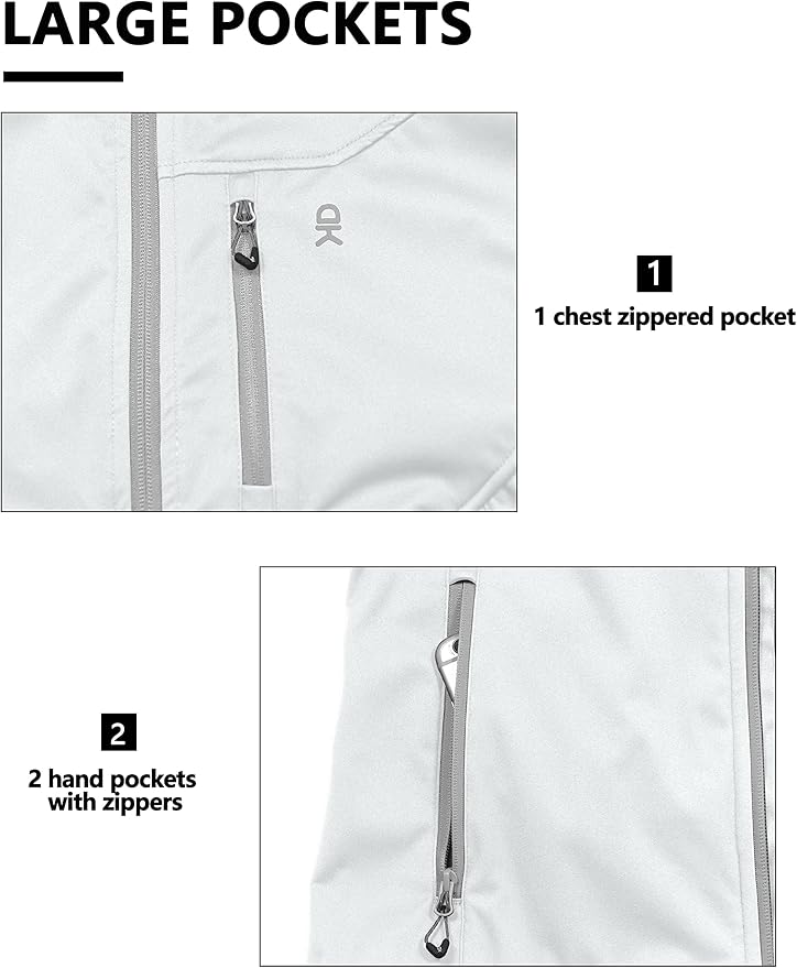 Little Donkey Andy Men's Lightweight Softshell Vest Windproof Sleeveless Jacket for Travel Hiking Running Golf