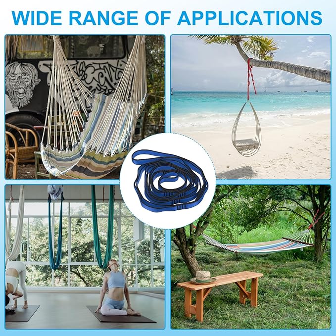 PATIKIL Daisy Chain Straps, Strong Climbing Strap Adjustable Nylon Chain Sling with Loops for Aerial Yoga Hammock Swing