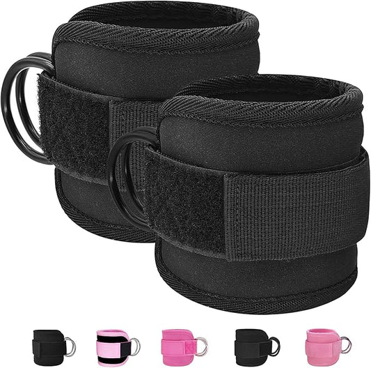 Fitness Ankle Straps for Cable Machine, Kickbacks Glute Workouts, Lower Body Exercises, Adjustable Leg Straps with Neoprene Padding Men Women