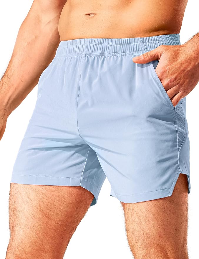 MIER Men's Workout Running Shorts Quick Dry Active 5 Inches Shorts with Pockets, Lightweight, Breathable
