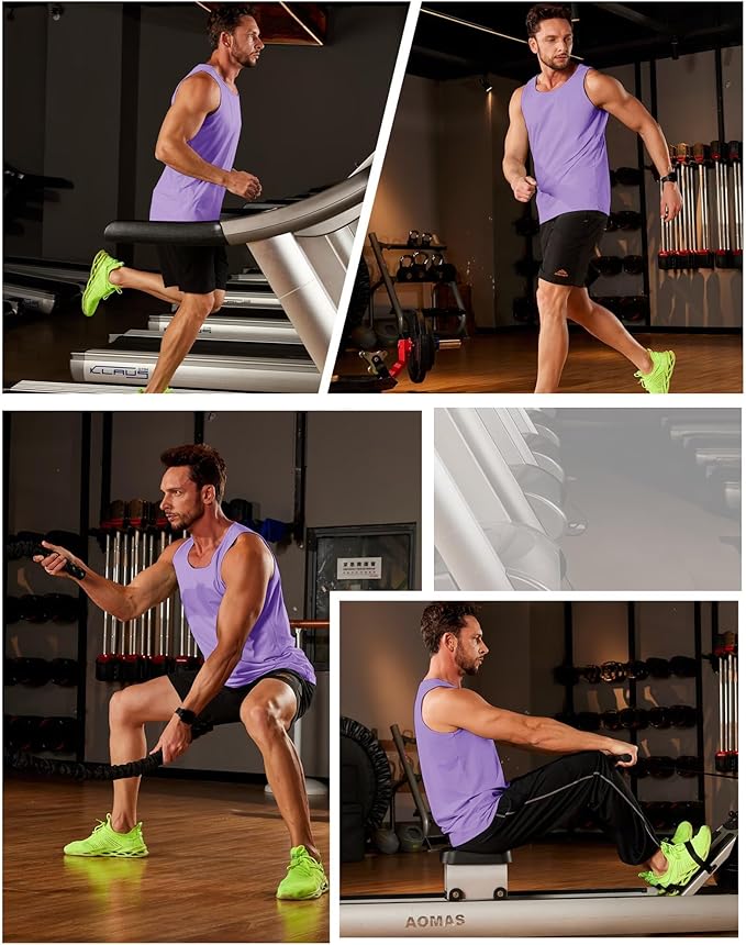 Boladeci Men's Tank Top Workout Athletic Quick Dry UPF 50+ Sun Protection Lightweight Summer Beach Gym Sleeveless Shirts