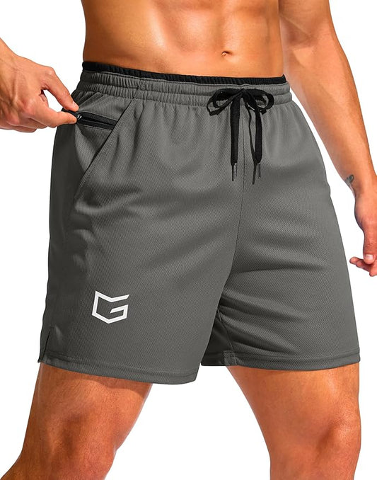 G Gradual Men's Running Athletic Shorts with Zipper Pocket 5"/ 7" Lightweight Quick Dry Gym Workout Shorts for Tennis Active