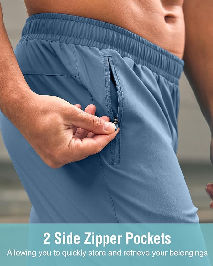 G Gradual Men's Athletic Running Shorts with Zipper Pockets Quick Dry 7"/ 5"/ 9" Workout Gym Shorts for Basketball Hiking