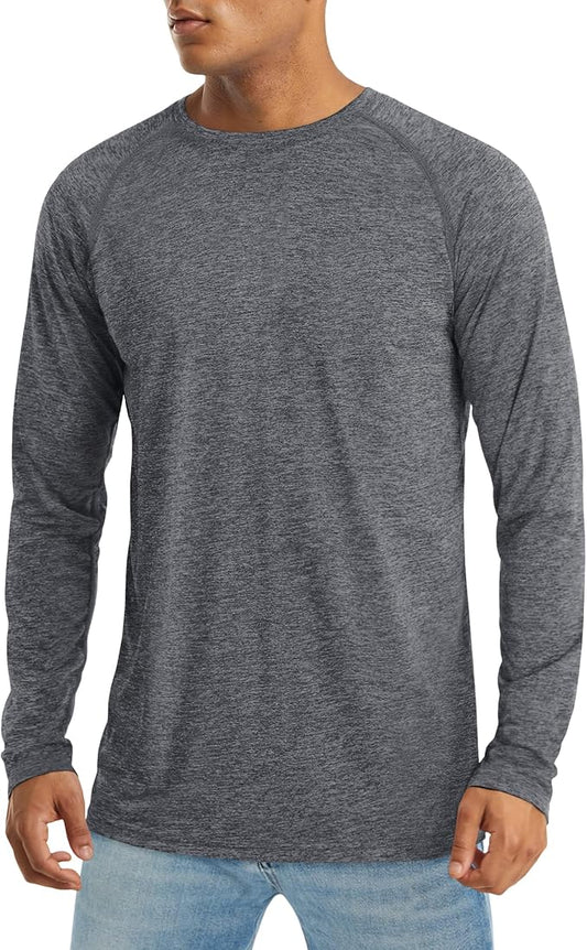 MAGCOMSEN Men's Long Sleeve Shirts UPF 50+ UV Sun Protection Athletic Shirts for Hiking Running Workout Rash Guard