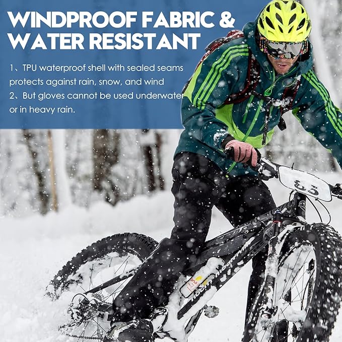 Bruvoalon Winter Gloves for Women & Men, 3M Thermal Insulation, Lycra Fabric, Windproof, Touchscreen, Anti-Slip, Cold Weather