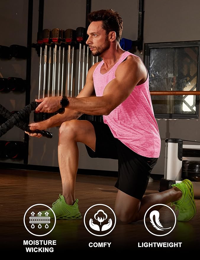 MAGCOMSEN Mens Workout Tank Tops Undershirt Cotton Muscle Athletic Sleeveless Shirts for Gym