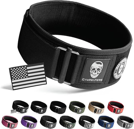 Gymreapers Quick Locking Weight Lifting Belt for Men Gym Belt for Powerlifting Deadlift Belt with 4 Inch Neoprene Metal Buckle Back Support Weightlifting Belt Women