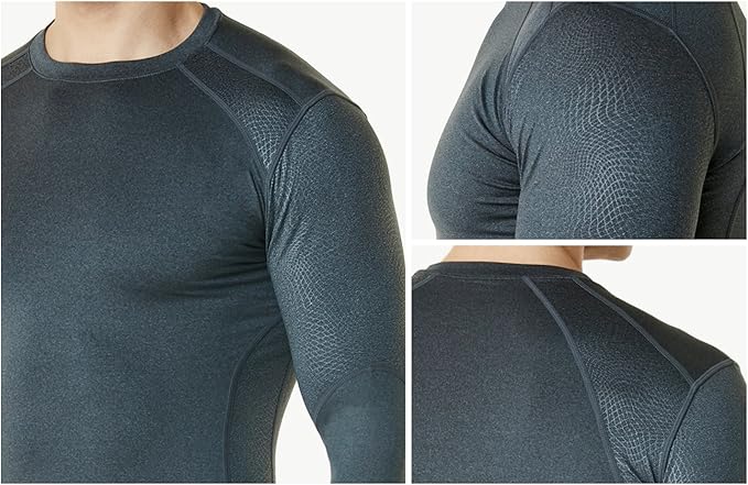 TSLA Men's Thermal Long Sleeve Compression Shirts, Athletic Base Layer Top, Winter Gear Running T-Shirt