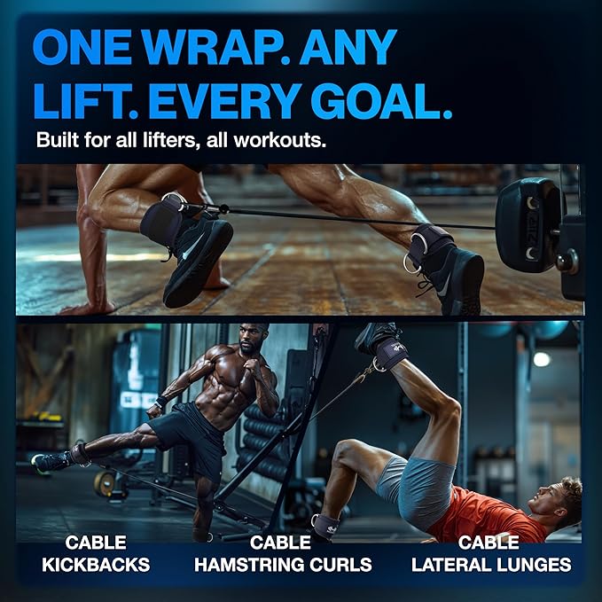 Modvel Gym Ankle Strap for Cable Machines – Glute & Leg Kickback Ankle Straps for Gym Workouts – Adjustable, Padded Support for Strength Training, Weightlifting, Rehab – Men & Women