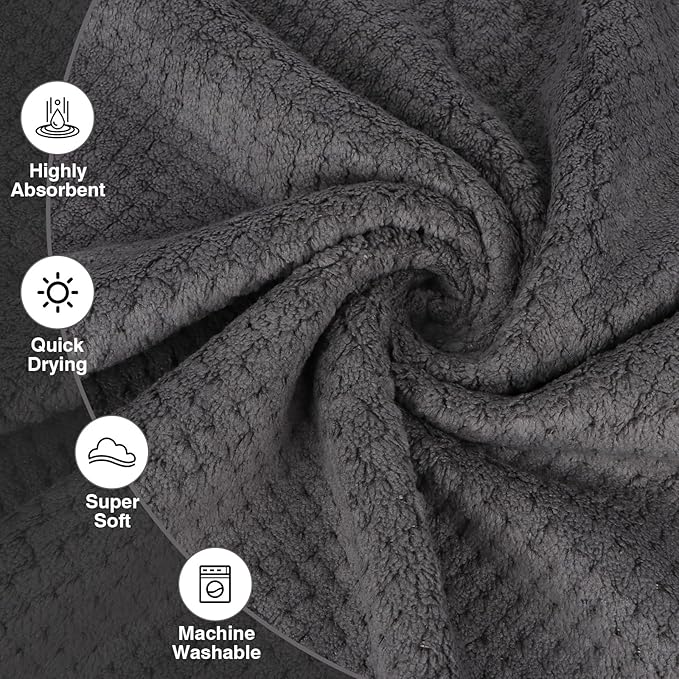 HOMEXCEL Gym Towels 6 Packs, (16x27 inches) Highly Absorbent Yoga Towel, Ultra Soft Hand Towels for Daily Use, Fast Drying Microfiber Workout Towels for Gym, Spa, Fitness, Camping, Hotel