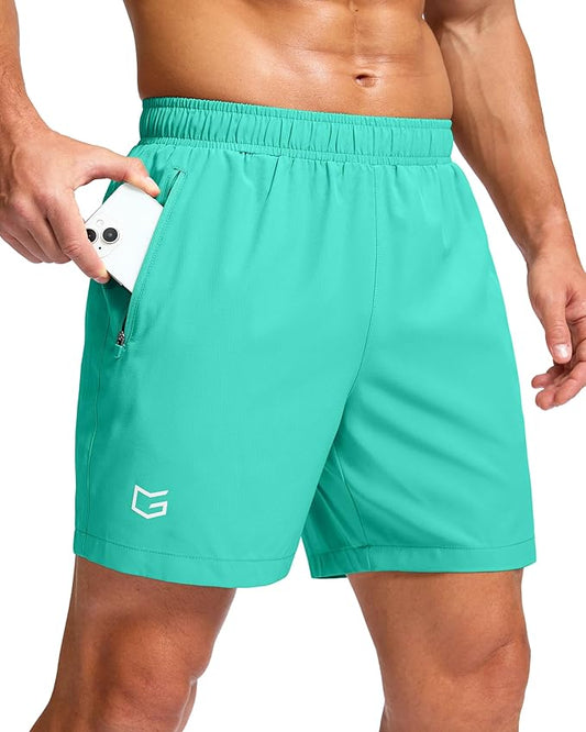G Gradual Men's Athletic Running Shorts with Zipper Pockets Quick Dry 7"/ 5"/ 9" Workout Gym Shorts for Basketball Hiking
