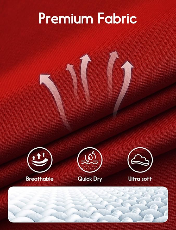 Men's Long Sleeve Moisture Wicking Athletic Shirts, Dry Fit Long Sleeve UV Protection Shirts Men for Workout, Running, Hiking