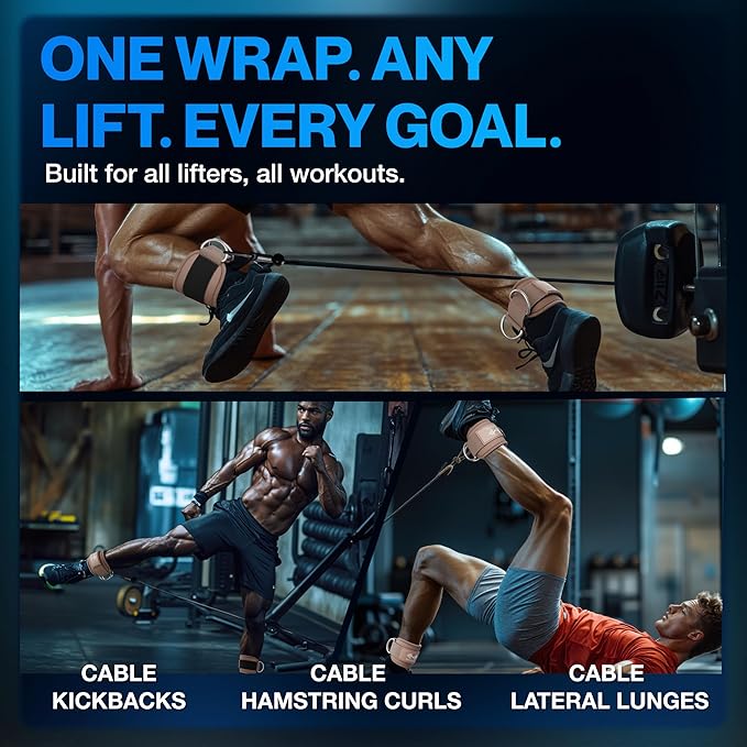 Modvel Gym Ankle Strap for Cable Machines – Glute & Leg Kickback Ankle Straps for Gym Workouts – Adjustable, Padded Support for Strength Training, Weightlifting, Rehab – Men & Women