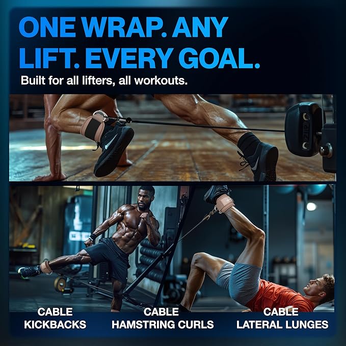 Modvel Gym Ankle Strap for Cable Machines – Glute & Leg Kickback Ankle Straps for Gym Workouts – Adjustable, Padded Support for Strength Training, Weightlifting, Rehab – Men & Women