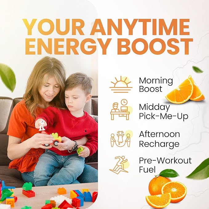 Morning Buzz Energy Drink Powder - Energy Boost Drink Mix - Sugar-Free Energy with Antioxidants - Morning Kickstart and Sports Nutrition Endurance Product - 30 Servings, Orange Burst, 8 Ounces