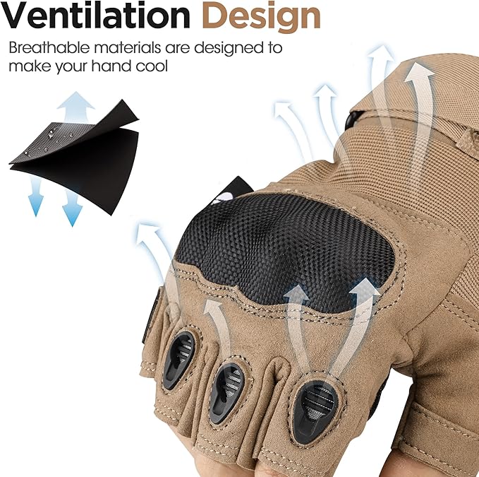 Mossy Oak Fingerless Tactical Gloves for Men and Women- Motorcycle Gloves for Tactical Shooting, Hunting, Cycling and Hiking