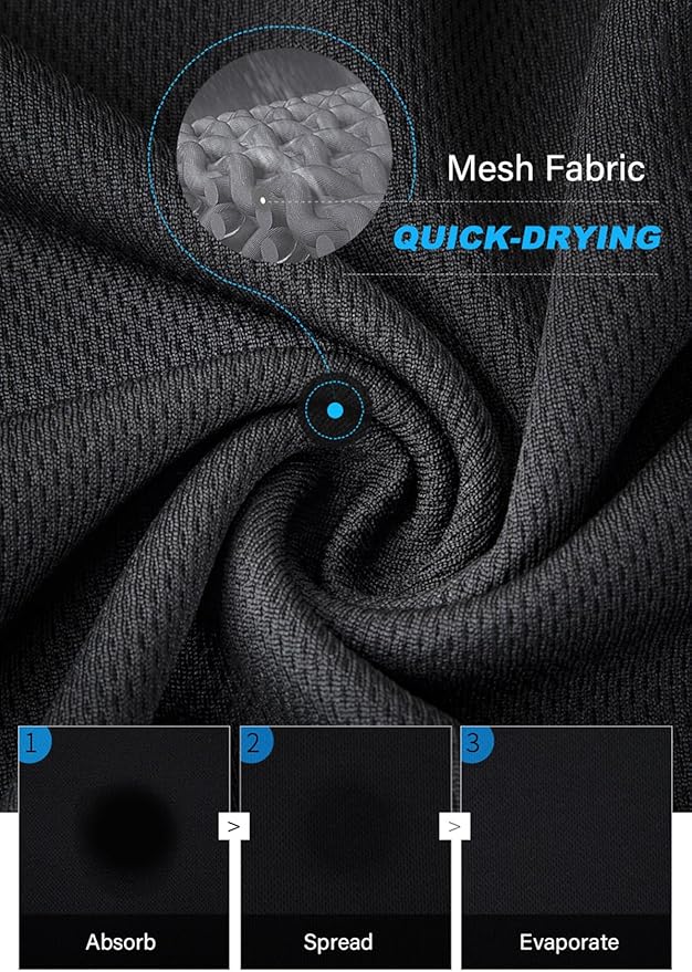 Boyzn 1, 3, 5 or 7 Pack Men's Workout Running Shirts, Dry Fit Moisture Wicking T-Shirt, Gym Athletic Short Sleeve Tee Shirts