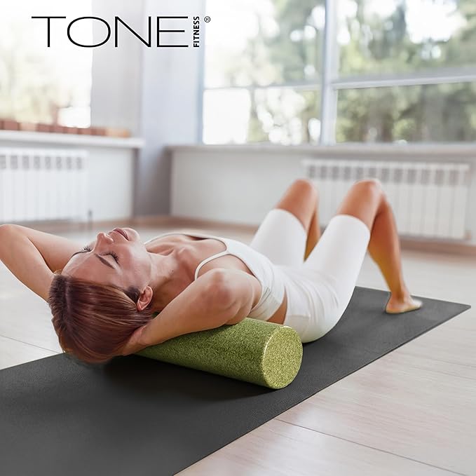 Tone Fitness High Density EPP Foam Exercise Foam Roller for Yoga, Pilates, Stretching, Massage, and Recovery | Multiple Sizes and Colors
