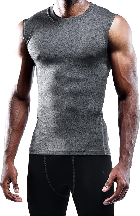 NELEUS Men's 3 Pack Dry Fit Compression Tank Top