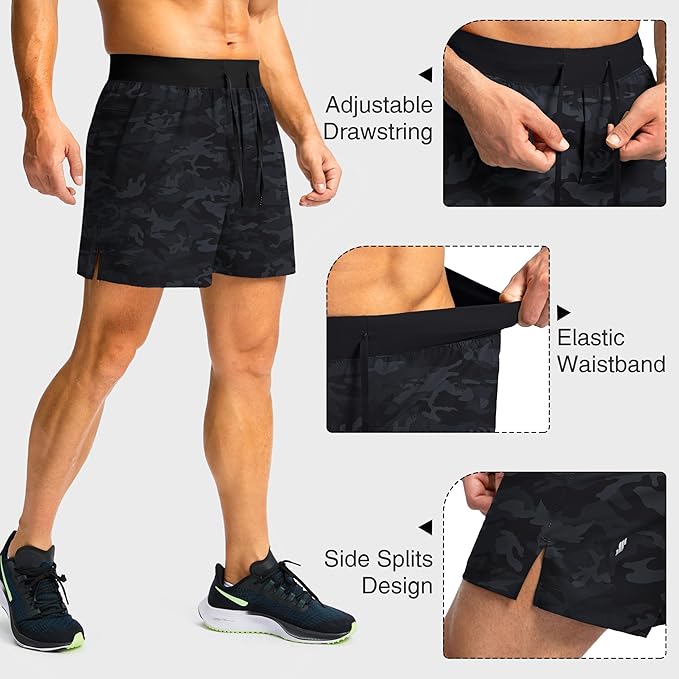 Men's Running Shorts with Zipper Pockets 9 Inch/ 7 Inch / 5 Inch Lightweight Quick Dry Gym Workout Athletic Shorts for Men