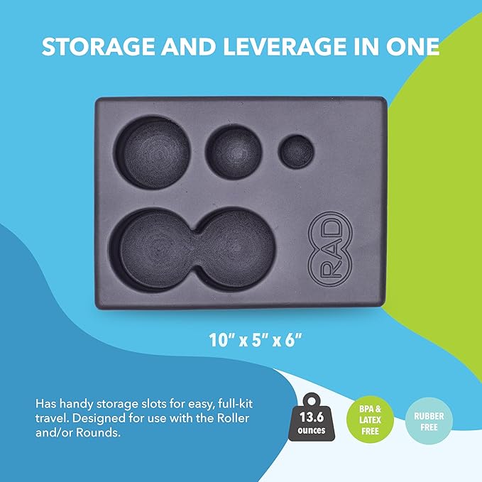 RAD Block – Multi-Use EVA Foam Yoga Block with Storage for Massage Balls for Myofascial Release -Travel-Friendly Pilates & Exercise Prop for Elevation & Support