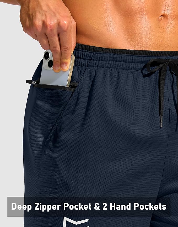 G Gradual Men's Running Athletic Shorts with Zipper Pocket 5"/ 7" Lightweight Quick Dry Gym Workout Shorts for Tennis Active