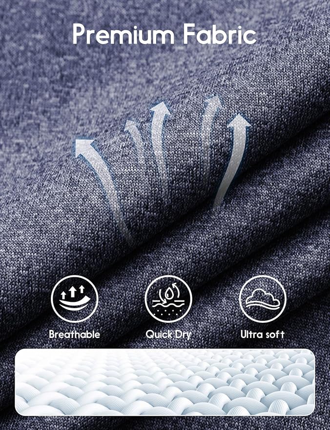 Men's Long Sleeve Moisture Wicking Athletic Shirts, Dry Fit Long Sleeve UV Protection Shirts Men for Workout, Running, Hiking