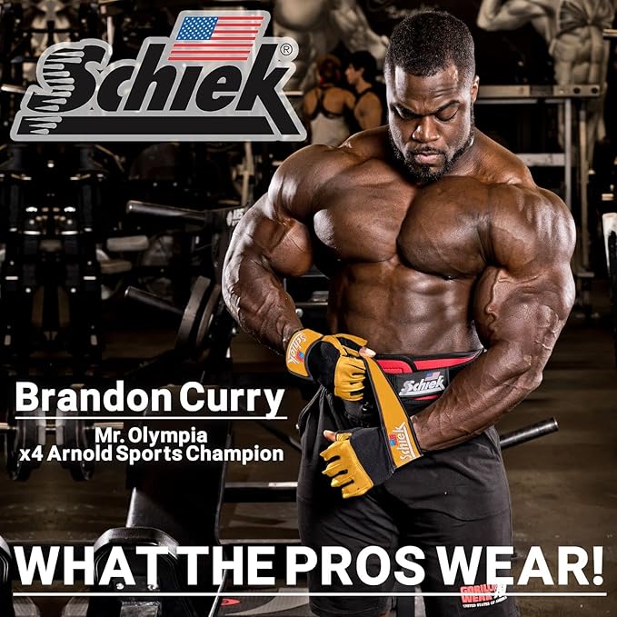 Schiek Sport Model 415 Power Lifting Fingerless Glove - Long Lasting Weight Lifting Grip Gloves