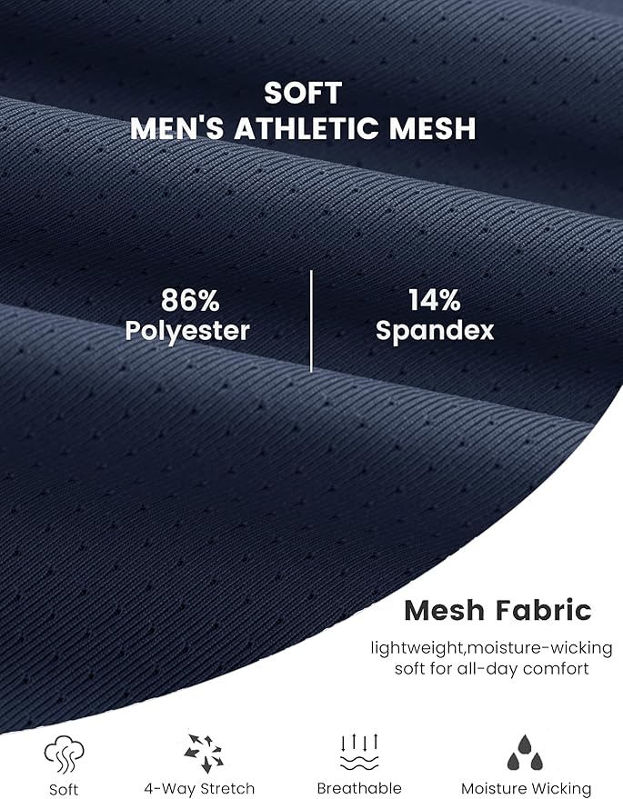 MAGCOMSEN Men's Dry Fit Shirts Mesh Short Sleeve Athletic Lightweight Workout Performance Hiking Shirt