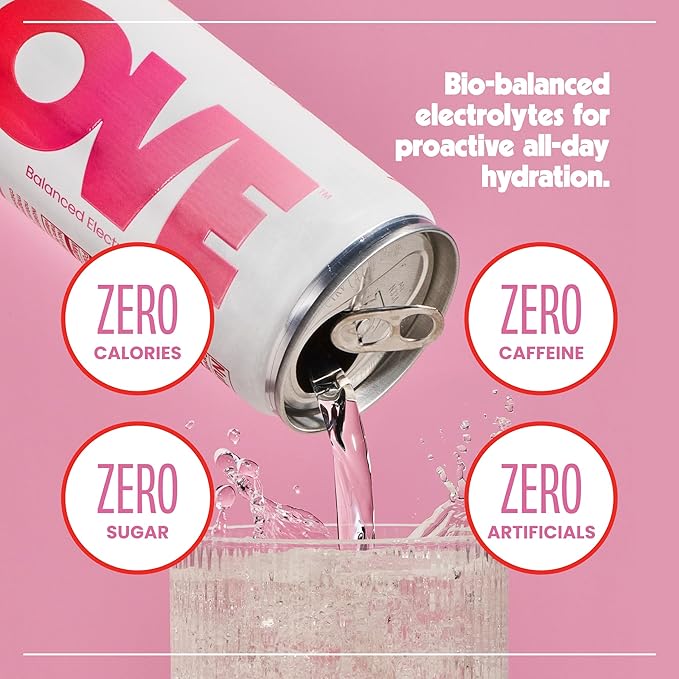 Be LOVE Balanced Electrolyte Beverage with Magnesium, Potassium & Sodium - Purified Still Beverage for Daily Hydration, Exercise, Work & Wellness- Zero Sugar, Gluten Free (Berry Bliss, 12oz x 12ct)