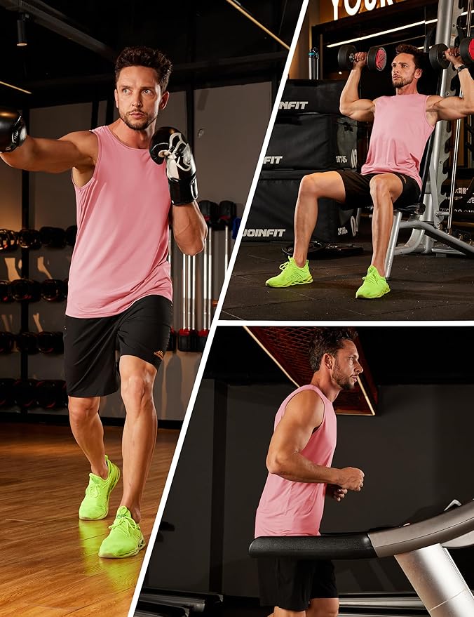 KEFITEVD Men's Workout Tank Tops Sleeveless Quick Dry UPF 80+ Summer Sun Shirts for Running Swim Gym Beach