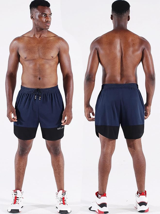 NELEUS Men's 2 in 1 Running Shorts with Liner,Dry Fit Workout Shorts with Pockets