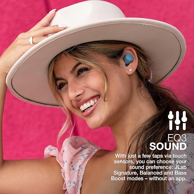 JLab Go Air Pop True Wireless Bluetooth Earbuds + Charging Case, Slate, Dual Connect, IPX4 Sweat Resistance, Bluetooth 5.1 Connection, 3 EQ Sound Settings Signature, Balanced, Bass Boost