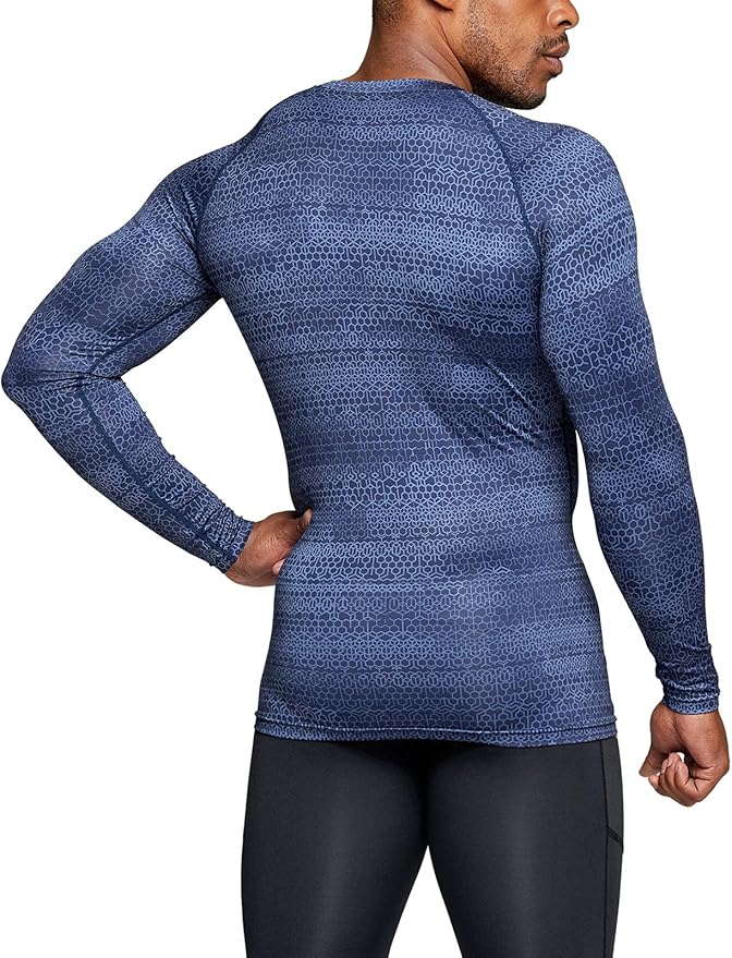 TSLA Men's UPF 50+ Compression Shirts, Cool Dry Long Sleeve Athletic Tops, Sports Baselayer Workout Shirt
