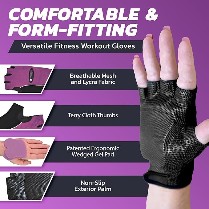 Fitness Gloves for Women & Men with Wrist Support, Workout & Strength Training Gloves, Gym Accessories for Ladies/Men, & Weight Lifting Gloves