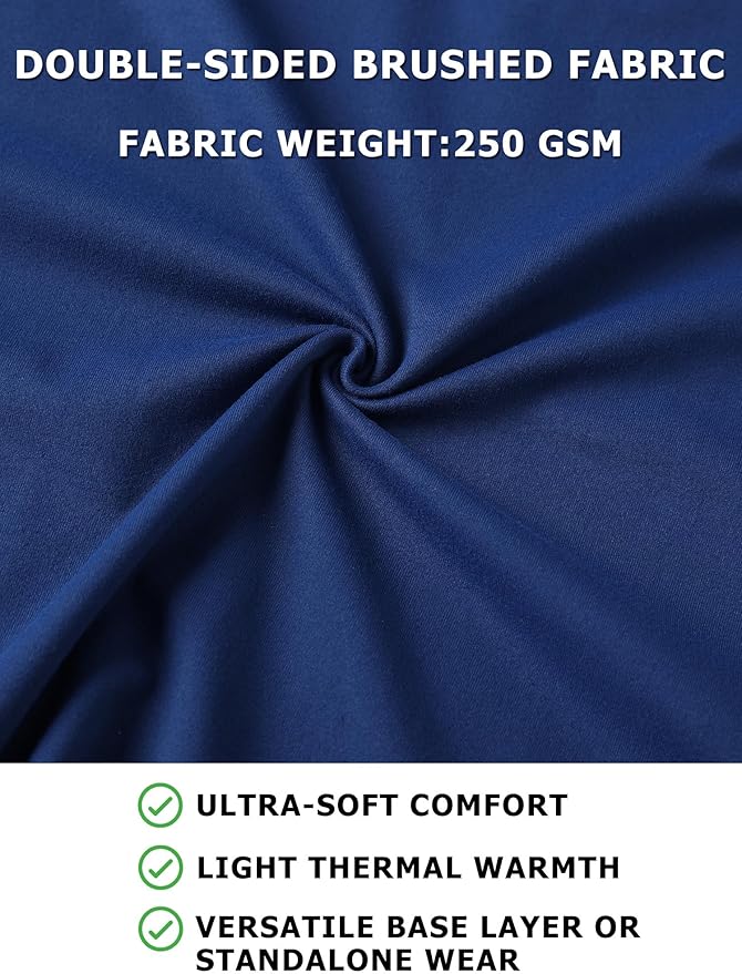 Mens Long Sleeve Turtleneck Workout Shirts Moisture Wicking Mock Neck Double Sides Brushed T-Shirts