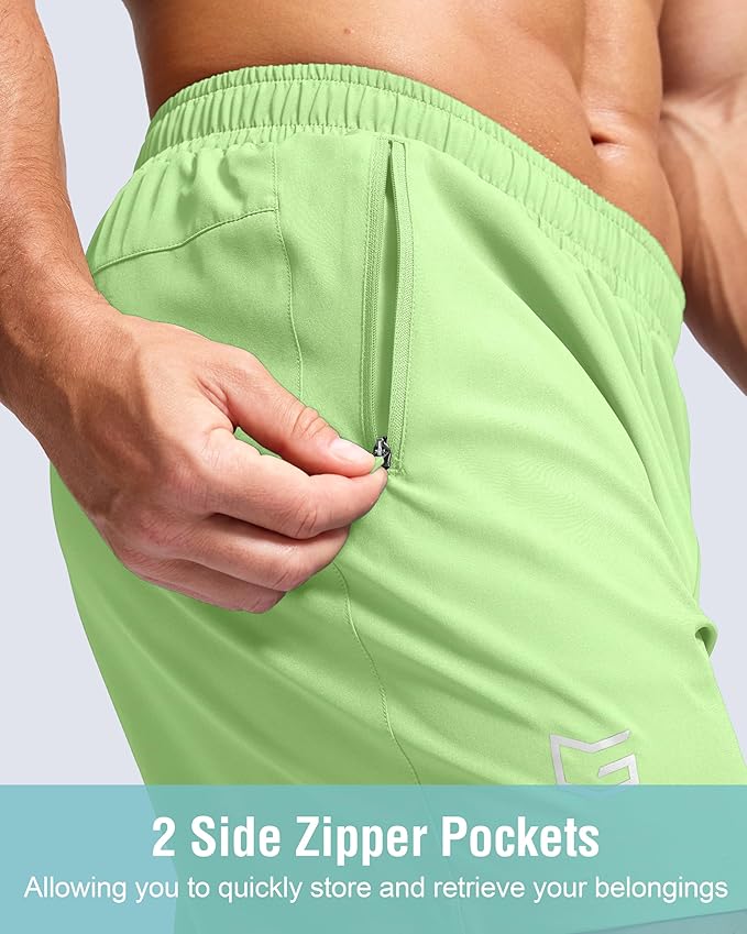 G Gradual Men's Athletic Running Shorts with Zipper Pockets Quick Dry 7"/ 5"/ 9" Workout Gym Shorts for Basketball Hiking