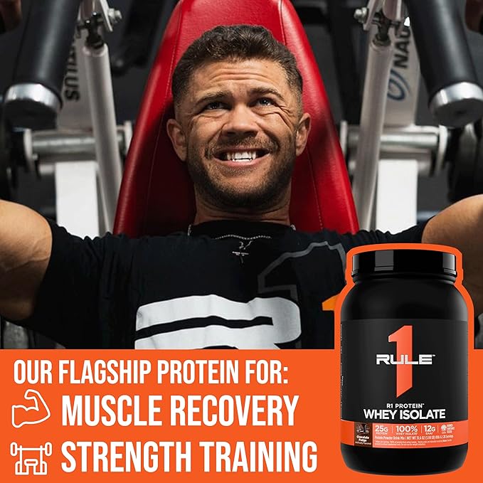 Rule 1 R1 Protein Whey Isolate - with 25g Protein & 6g BCAA Exclusively from Isolated & Hydrolyzed Sources for Workout Recovery (1 Pound*, Vanilla Creme)